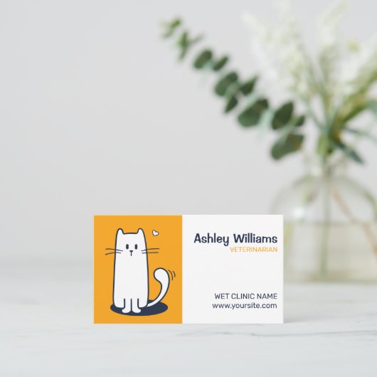 獣医名刺テンプレート動気に物  名刺 (スタンド正面)