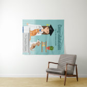 獣医大学卒業おめでとう！DVM学位取得おめでとう！ タペストリー (インサイチュ(横))