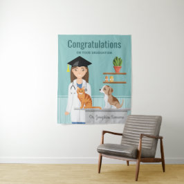 獣医大学卒業おめでとう！DVM学位取得おめでとう！ タペストリー