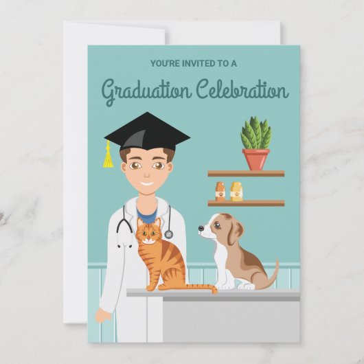 獣医大学卒業 招待状 (正面)