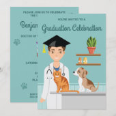 獣医大学卒業 招待状 (正面/裏面)