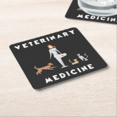 獣医学の幾何学的な女性 スクエアペーパーコースター (アングル)