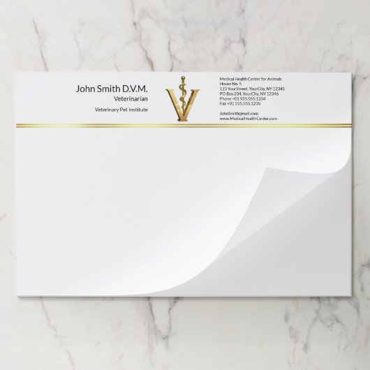 獣医学の獣医ベットアスレピウス金ゴールドV エレガント ペーパーパッド (折り畳み)