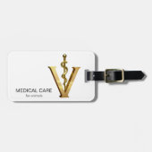 獣医学アスレピウスエレガント獣医金ゴールドV ラゲッジタグ (正面横)
