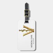 獣医学アスレピウスエレガント獣医金ゴールドV ラゲッジタグ (正面縦)