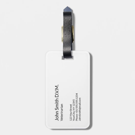 獣医学アスレピウスエレガント獣医金ゴールドV ラゲッジタグ (裏面縦)