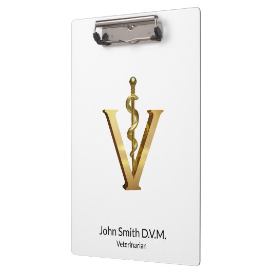 獣医学アスレピウス獣医金ゴールドV エレガント クリップボード (左)
