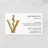 獣医学アスレピウス獣医金ゴールドV エレガント 予約カード (正面)