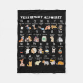 獣医学アルファベットベットナース学生Sch フリースブランケット (正面)