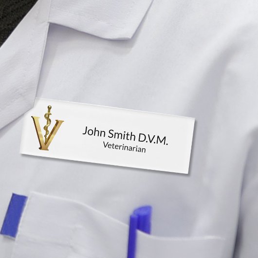獣医学エレガント獣医ベットアスレピウス金ゴールドV 名札