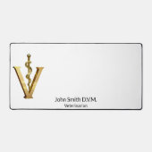 獣医学エレガント獣医Vet Asclepius金ゴールドV デスクマット (正面)