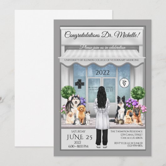 獣医学卒業招待状 招待状 (正面/裏面)