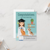 獣医学校が卒業おめでとう カード (正面/裏面インサイチュ)