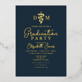 獣医学校の卒業写真（ミニマル） 箔招待状 (正面)