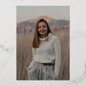 獣医学校の卒業写真（ミニマル） 箔招待状 (裏面)