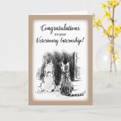 獣医学校の卒業式おめでとう カード (黄色い花)