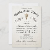 獣医学校の卒業式への招待 招待状 (正面)