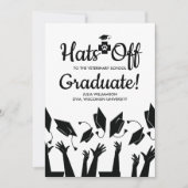 獣医学校の卒業式パーティーの脱帽 招待状 (正面)