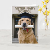 獣医学校を卒業する カード (黄色い花)