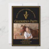 獣医学校モダン写真卒業パーティー 招待状 (正面)