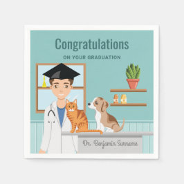 獣医学校院獣医おめでとうございますDVM スタンダードカクテルナプキン