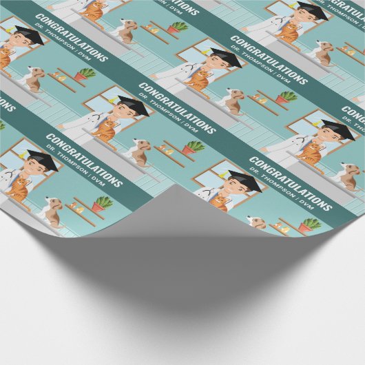 獣医学校院獣医おめでとうございますDVM ラッピングペーパー (角)