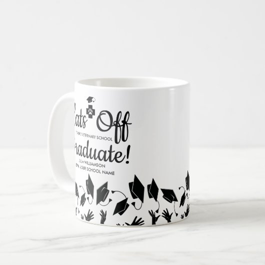 獣医学校DVM卒業ギフトおめでとう コーヒーマグカップ (正面左)