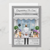 獣医学男子卒業招待状  招待状 (正面/裏面)