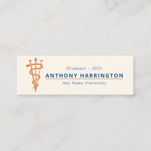 獣医学記号の卒業生 スキニー名刺 (正面)