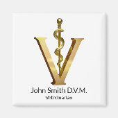 獣医学金ゴールドVアスクレエレガントピウス獣医 マグネット (正面)