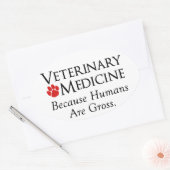 獣医学。....人間はグロスだから 楕円形シール (封筒)