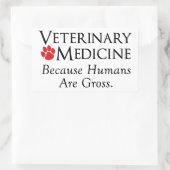 獣医学。....人間はグロスだから 長方形シール (バッグ)
