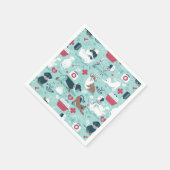 獣医学、犬と猫の友人 スタンダードカクテルナプキン (角)