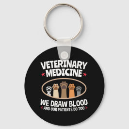 獣医学We Draw Blood おもしろい Vet Tech キーホルダー
