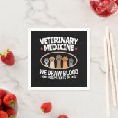 獣医学We Draw Blood おもしろい Vet Tech スタンダードカクテルナプキン (インサイチュ)