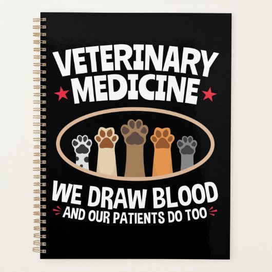 獣医学We Draw Blood おもしろい Vet Tech プランナー手帳 (正面)