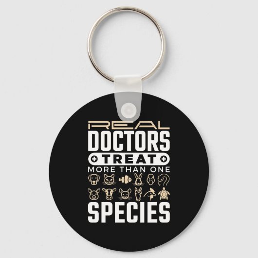 獣医実在が一つ以上の種を治療する キーホルダー (正面)