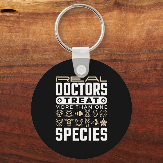 獣医実在が一つ以上の種を治療する キーホルダー (正面)