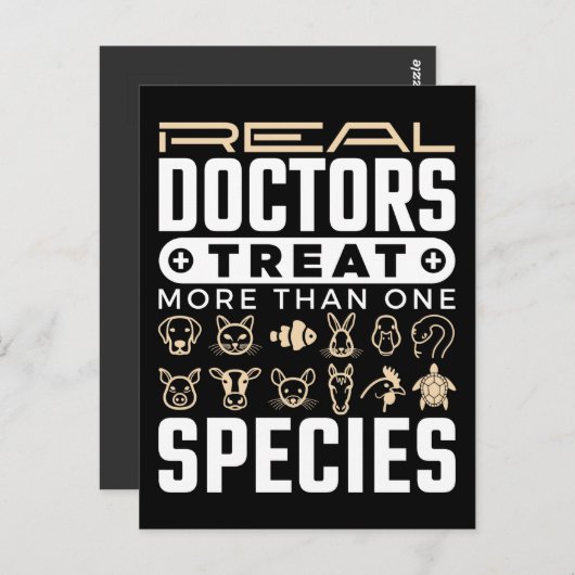 獣医実在が一つ以上の種を治療する ポストカード (正面/裏面)