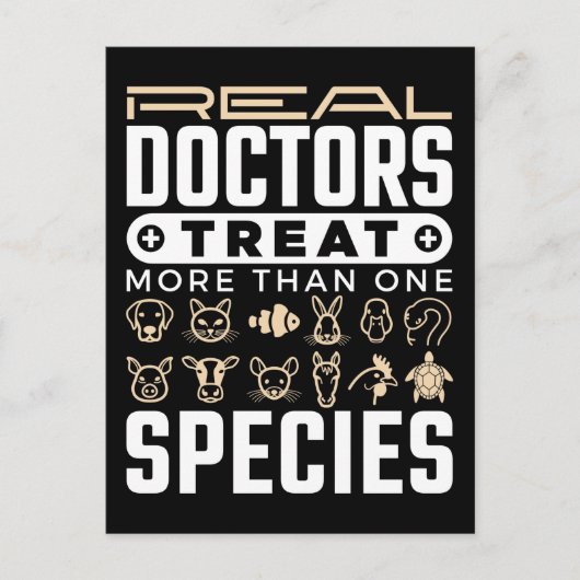 獣医実在が一つ以上の種を治療する ポストカード (正面)