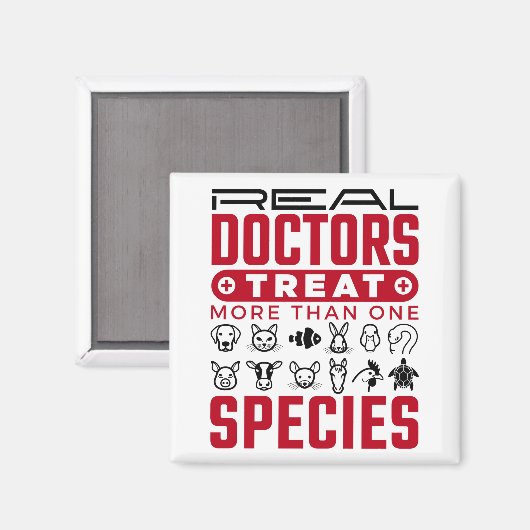 獣医実在が一つ以上の種を治療する マグネット (正面/裏面)