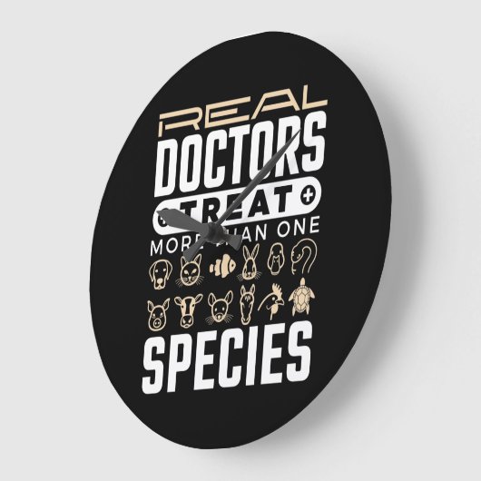 獣医実在が一つ以上の種を治療する ラージ壁時計 (傾斜)
