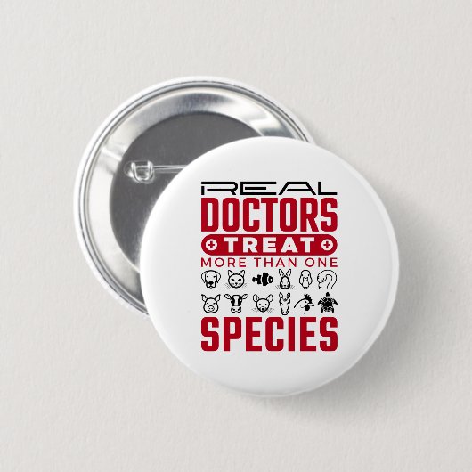 獣医実在が一つ以上の種を治療する 缶バッジ (正面&裏面)