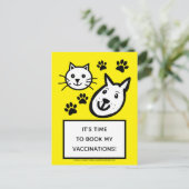 獣医小動物ワクチン催促はがき ポストカード (スタンド正面)