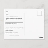 獣医小動物ワクチン催促はがき ポストカード (裏面)