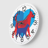 獣医師事務所の壁掛け時計2サイズの犬猫 ラージ壁時計 (傾斜)