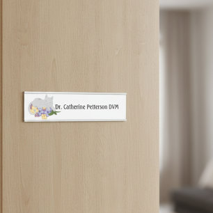 獣医師向けの花壇の猫 サインプレート