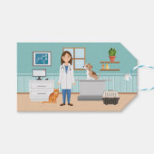 獣医師女性獣医ペット ギフトタグ (正面(横))