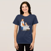 獣医師女性獣医ペット トライブレンドTシャツ (正面全面)