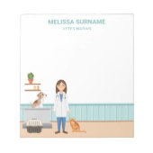 獣医師女性獣医ペット ノートパッド (正面)